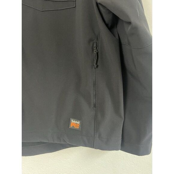 Men's Timberland PRO Power Windproof Black Orange Softshell Jacket Size XXL - Picture 7 of 12